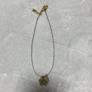 Pink beaded chain and gold hamsa necklace (5 hamsas)